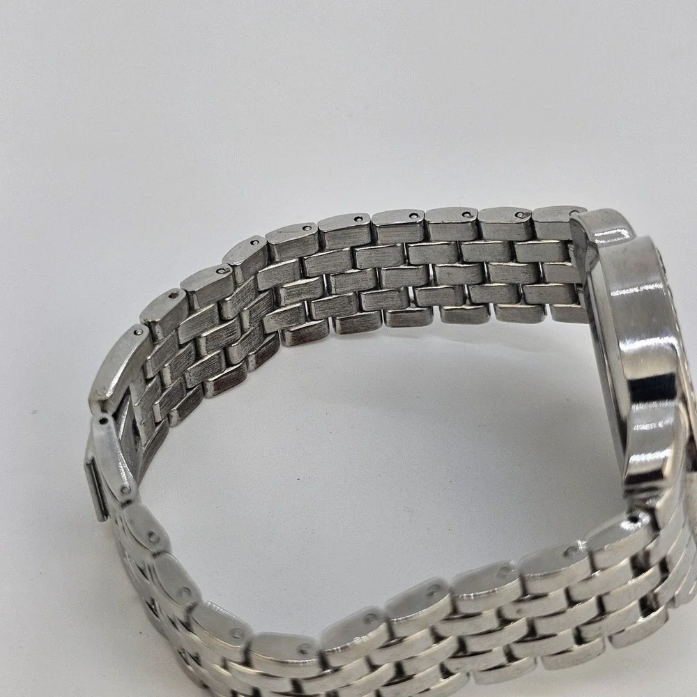 Women's Watch 35MM Cream Flowers Dial Gray Bracelet Band 7